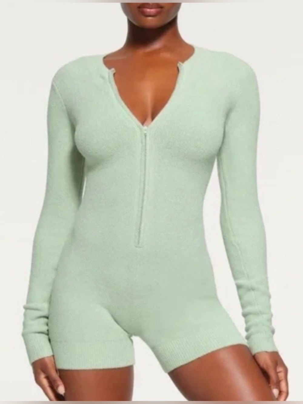 NWT SKIMS Mint Green Long Sleeve cozy light onesie